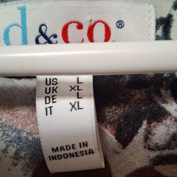 Denim & Co Stretch Woven Button Up Long Sleeve Floral Large - Picture 5 of 12